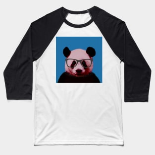 Geeky Nerd Panda in Blue Background - Print / Home Decor / Wall Art / Poster / Gift / Birthday / Panda Lover Gift / Animal print Baseball T-Shirt